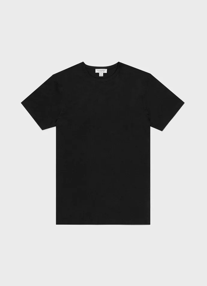 Men ussunspel Sea Island Cotton Tshirt Black Tshirts