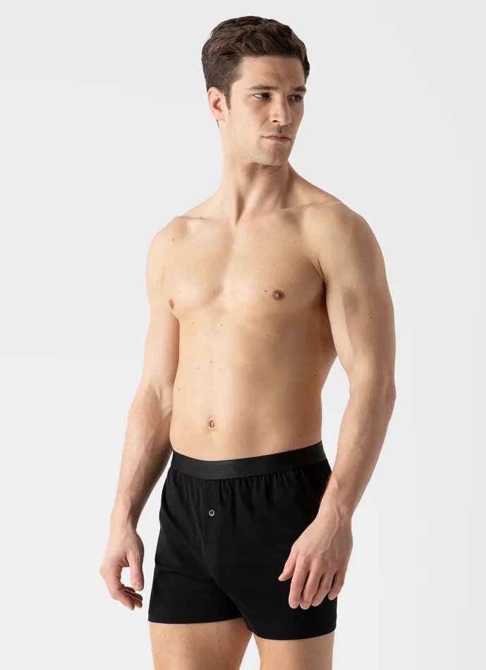 Men ussunspel Superfine Cotton OneButton Boxer Shorts Black Boxer Shorts Men ussunspel Superfine Cotton OneButton Boxer Shorts Black Boxer Shorts