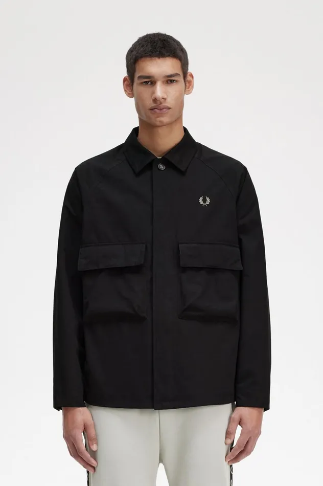 Men Utility Overshirt Black Fred Perry Overshirts
