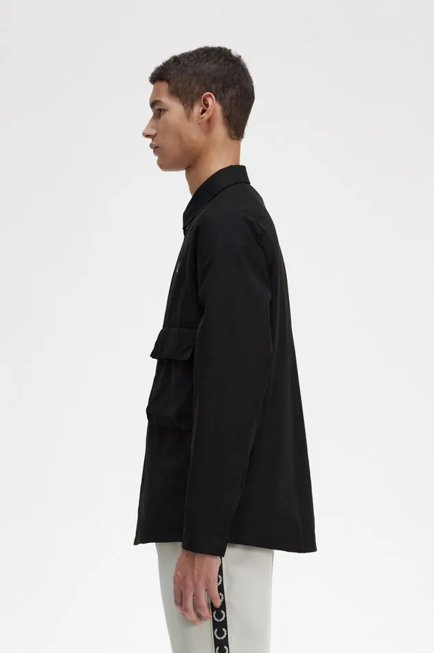 Men Utility Overshirt Black Fred Perry Overshirts