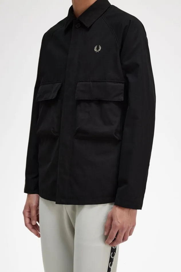 Men Utility Overshirt Black Fred Perry Overshirts
