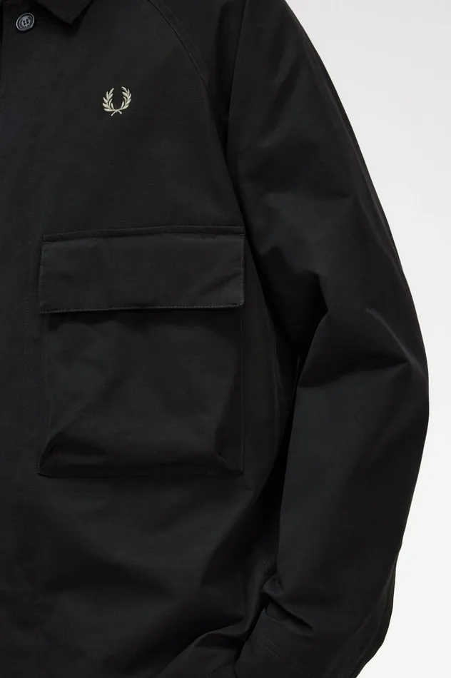 Men Utility Overshirt Black Fred Perry Overshirts