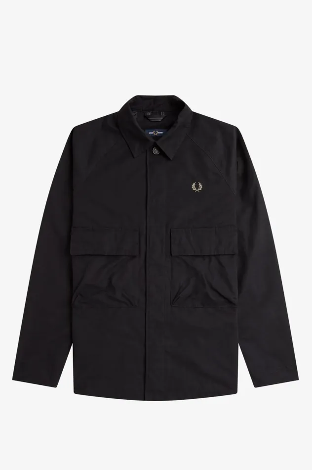 Men Utility Overshirt Black Fred Perry Overshirts