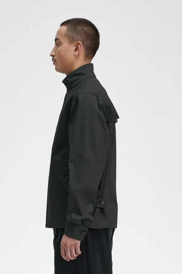 Men Waxed Cotton Jacket Night Green Fred Perry Coats and Jackets