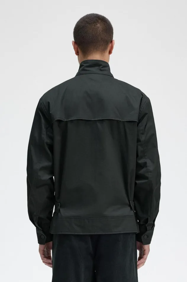 Men Waxed Cotton Jacket Night Green Fred Perry Coats and Jackets
