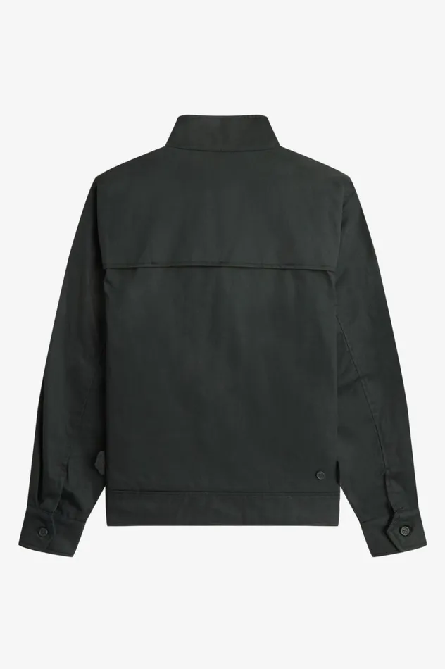 Men Waxed Cotton Jacket Night Green Fred Perry Coats and Jackets