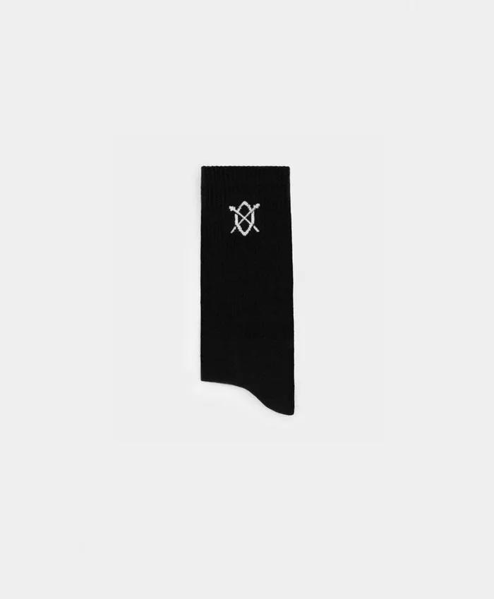 MenWomen Black Essential Logo Socks Daily Paper Socks MenWomen Black Essential Logo Socks Daily Paper Socks