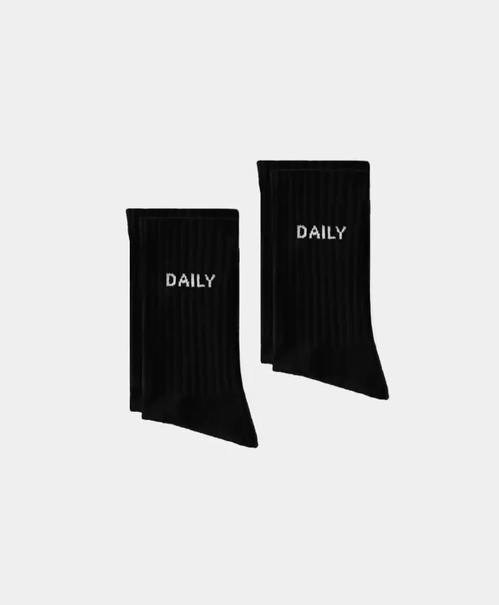 MenWomen Black Etype Sock 2Pack Daily Paper Socks MenWomen Black Etype Sock 2Pack Daily Paper Socks