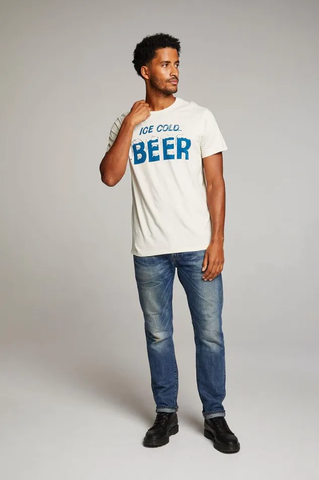Mens Chaser Brand Tops Ice Cold Beer Mens Tee