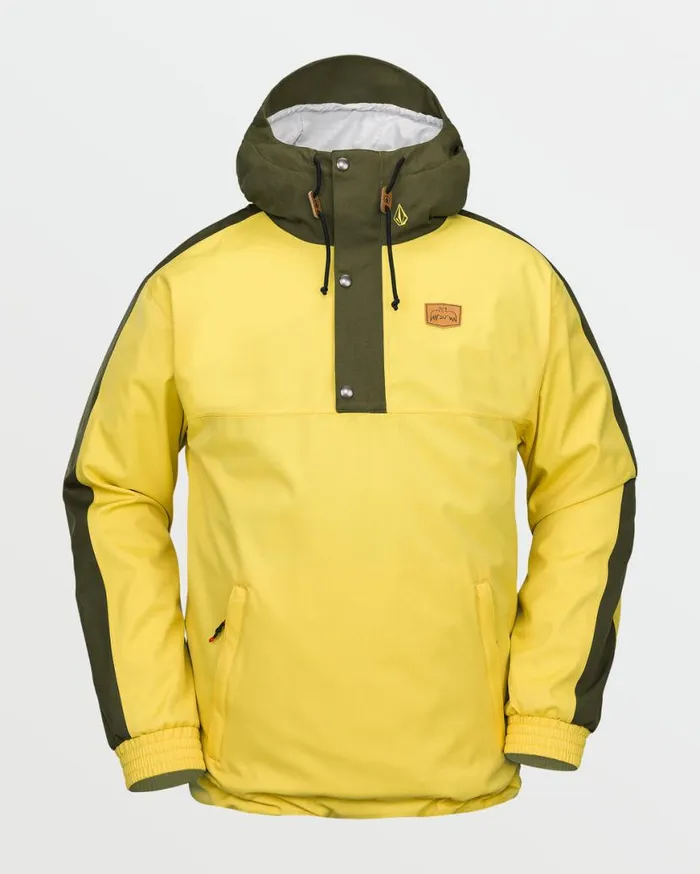 Mens Longo 20K Pullover 8211 Dark Yellow Mens Volcom Jackets