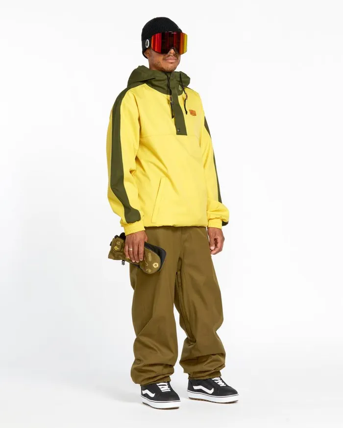 Mens Longo 20K Pullover 8211 Dark Yellow Mens Volcom Jackets