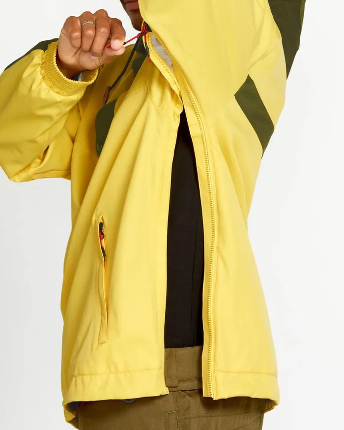 Mens Longo 20K Pullover 8211 Dark Yellow Mens Volcom Jackets