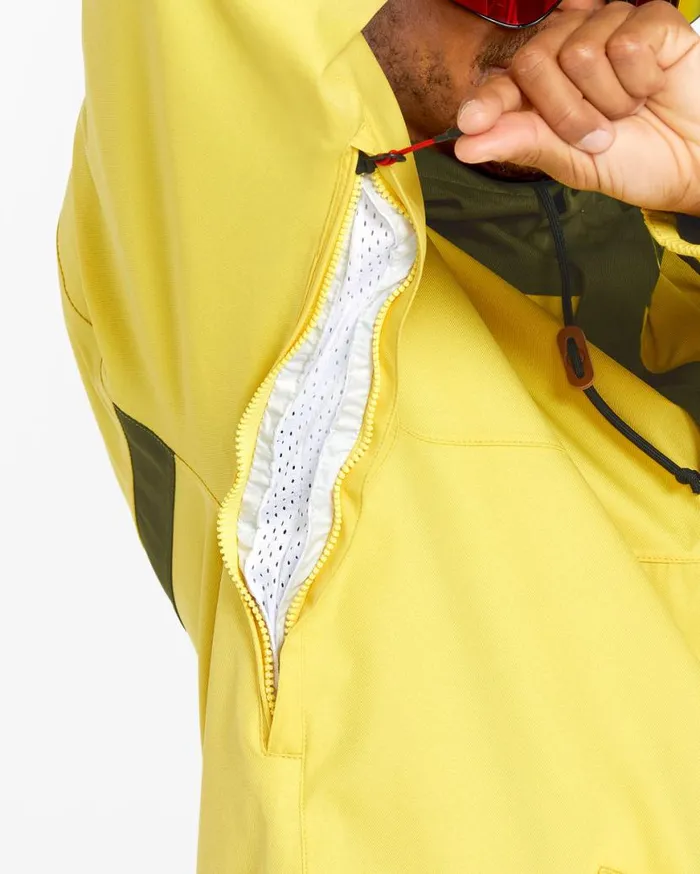 Mens Longo 20K Pullover 8211 Dark Yellow Mens Volcom Jackets