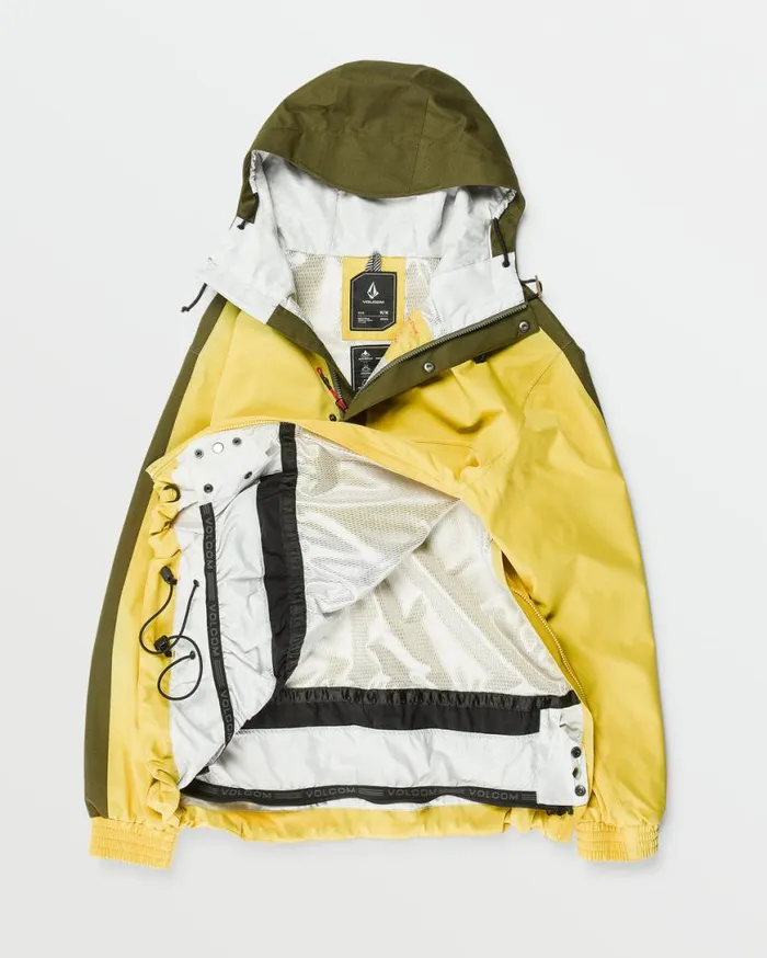 Mens Longo 20K Pullover 8211 Dark Yellow Mens Volcom Jackets