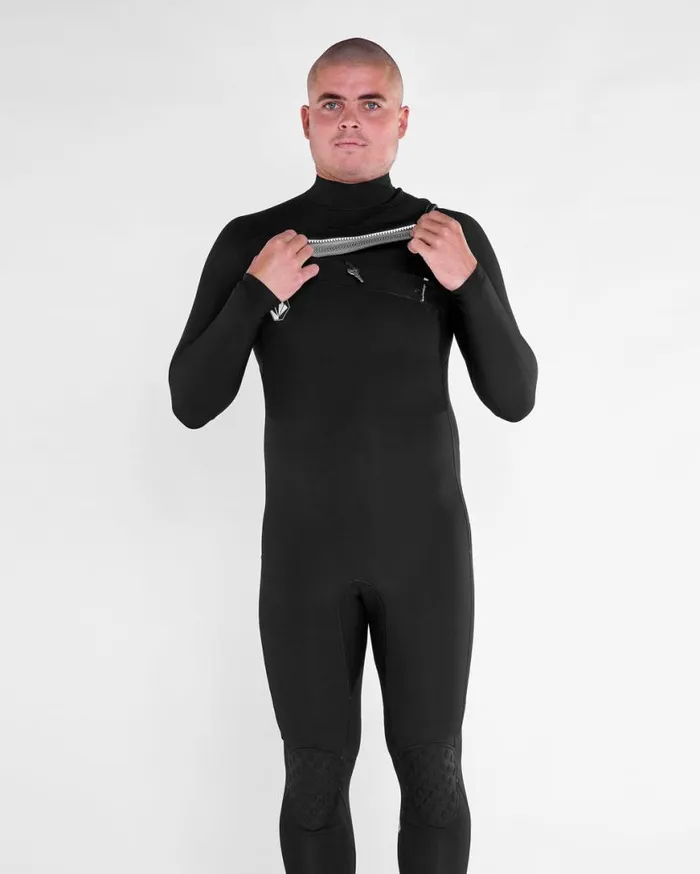 Mens Modulator 32mm Chest Zip Fullsuit 8211 Black Mens Volcom Wetsuits