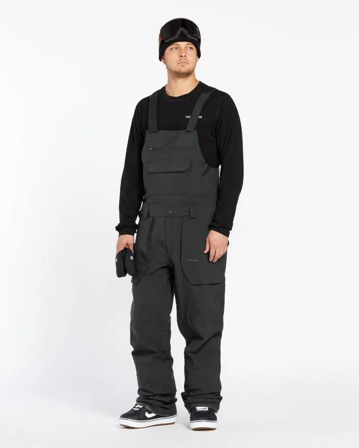 Mens Roan Bib Overalls 8211 Black Mens Volcom Pants