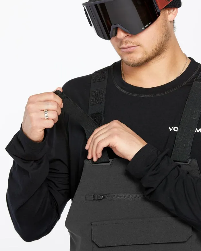 Mens Roan Bib Overalls 8211 Black Mens Volcom Pants
