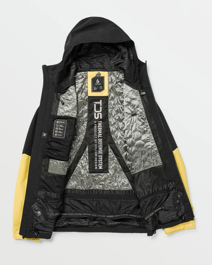 Mens Tds 2L GoreTex Jacket 8211 Dark Yellow Mens Volcom Jackets