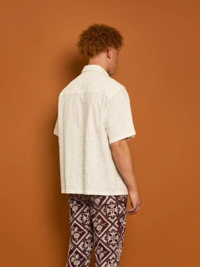 Menswear Cole Fray Boxy Shirt Pearled Cream Sister Jane Menswear Cole Fray Boxy Shirt Pearled Cream Sister Jane