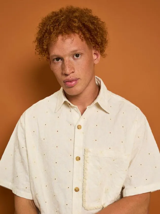 Menswear Cole Fray Boxy Shirt Pearled Cream Sister Jane Menswear Cole Fray Boxy Shirt Pearled Cream Sister Jane
