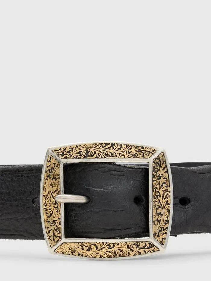 MERCER FILIGREE BELT Black Men John Varvatos Leather Belts