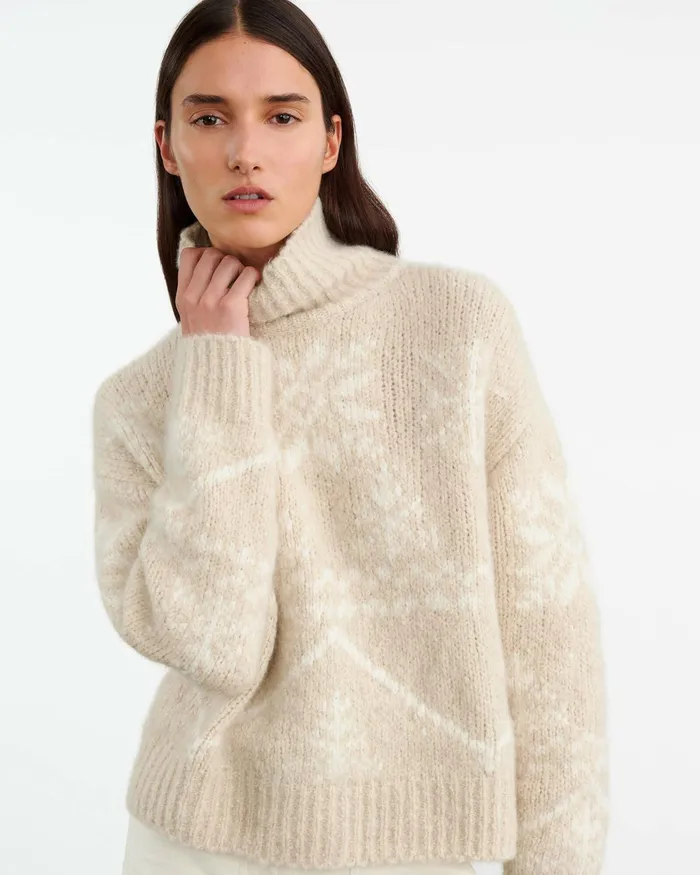 MEREDITH TURTLENECK SWEATER Beigeivory Women Nili Lotan Knits and Sweaters