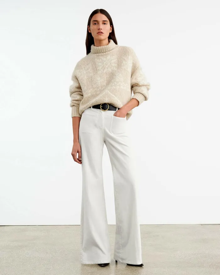 MEREDITH TURTLENECK SWEATER Beigeivory Women Nili Lotan Knits and Sweaters