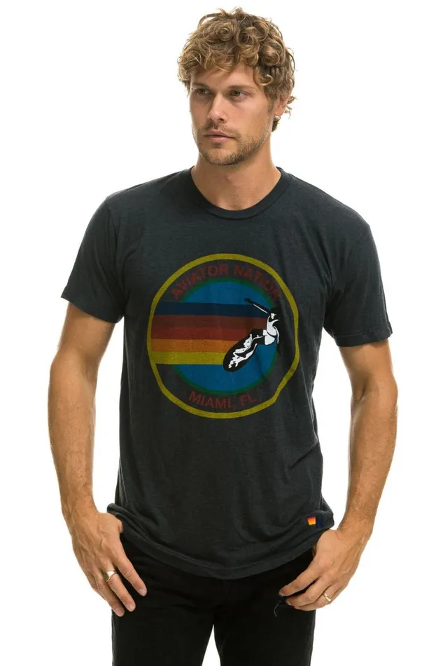 Miami Tee 8211 Charcoal WomenMen Aviator Nation Tees