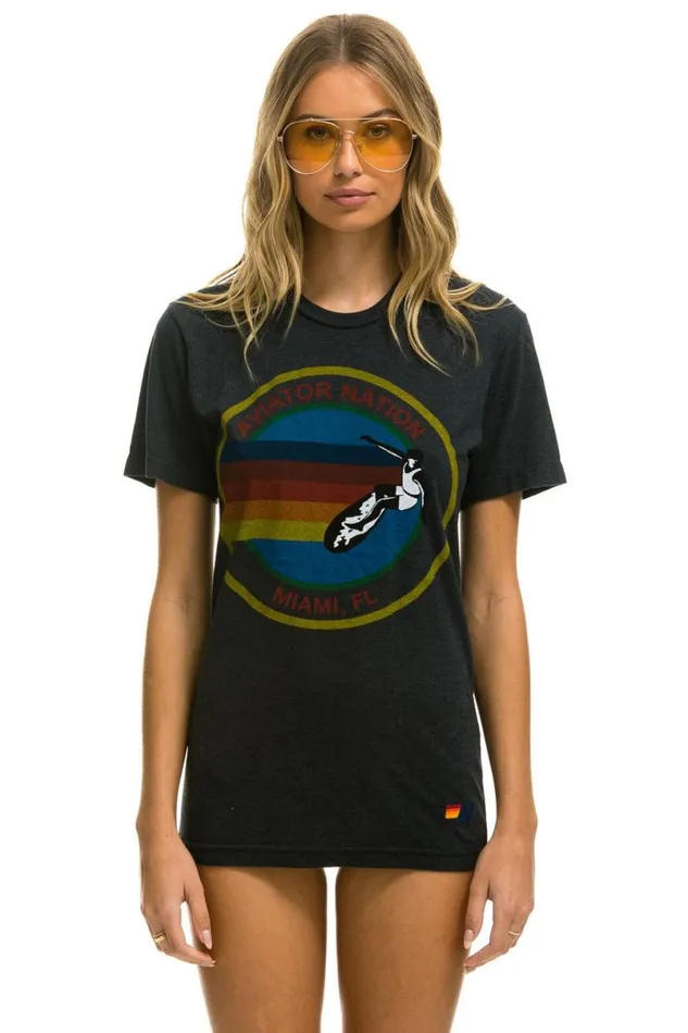 Miami Tee 8211 Charcoal WomenMen Aviator Nation Tees