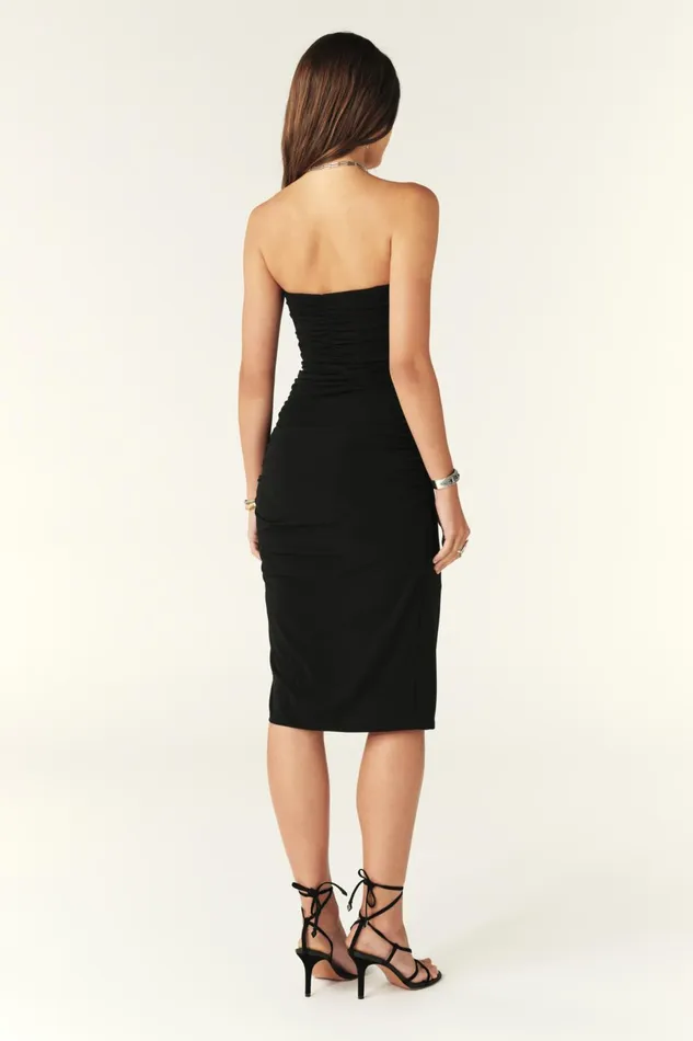 MidLength Dress Jandrea Black Women Baandsh Dresses