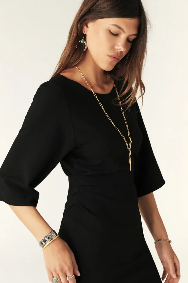 Midi Dress Ledzep Black Women Baandsh Dresses