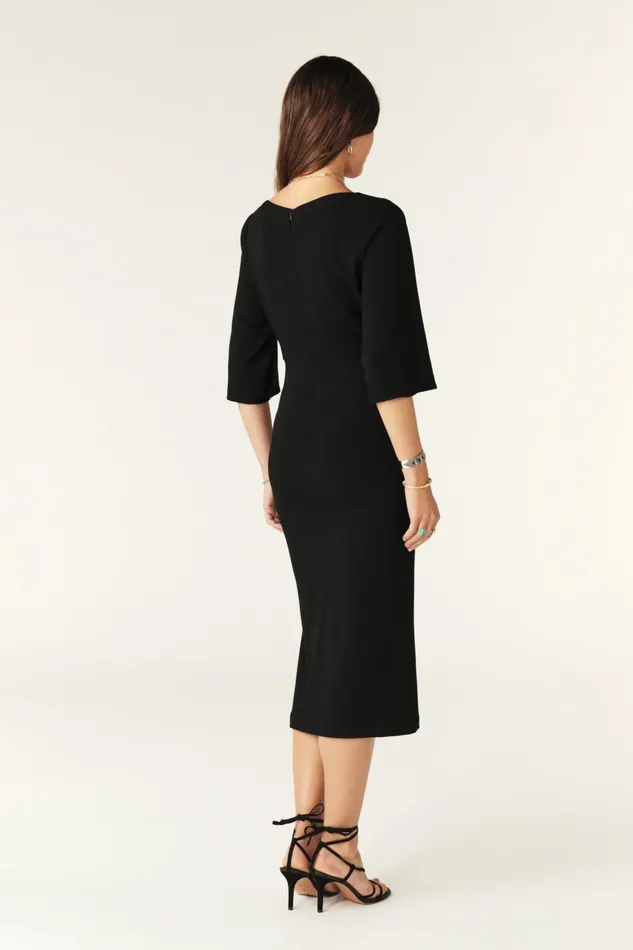 Midi Dress Ledzep Black Women Baandsh Dresses