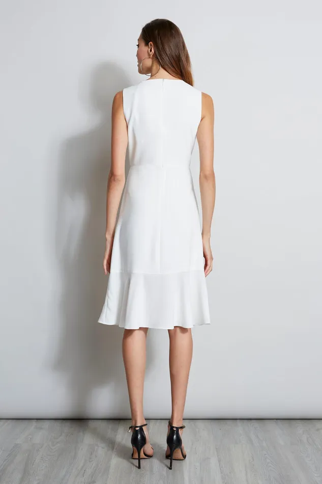 Midi Dresses Women Elie Tahari Embroidered Fit and Flare Dress FOAM
