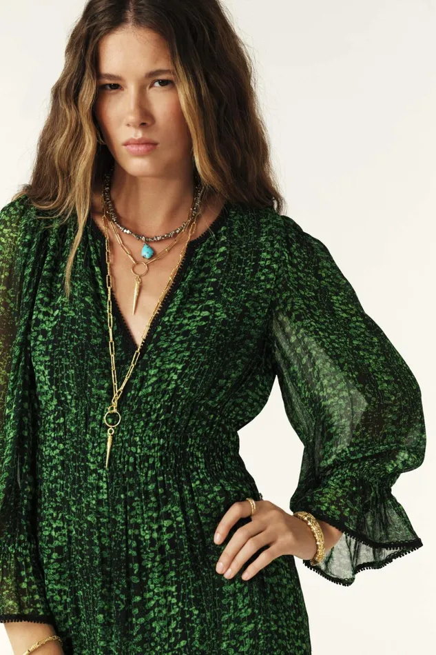 MidiLength Dress Clovia Green Women Baandsh Dresses