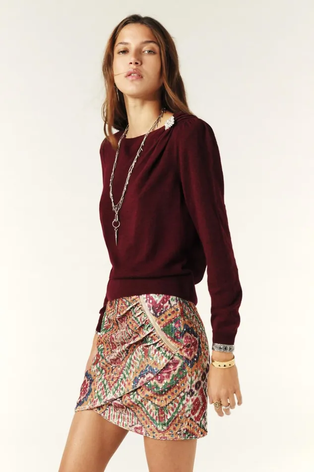 Mini Sequined Skirt Toya Yellow Women Baandsh Skirts and Shorts