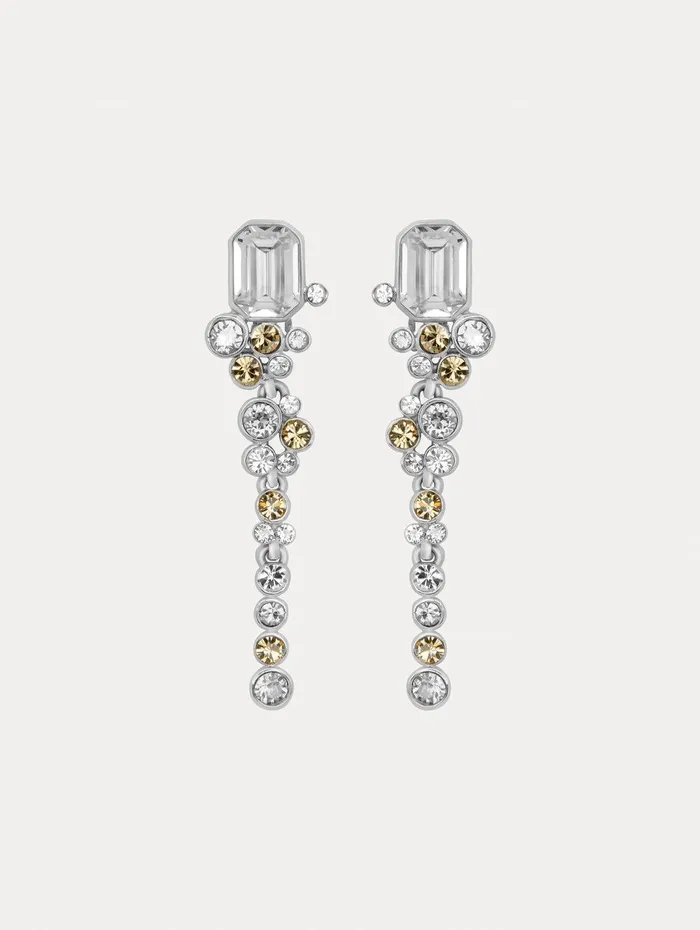 Mixed Crystal ClipOn Earrings Crystal Women Oscar De La Renta Earrings