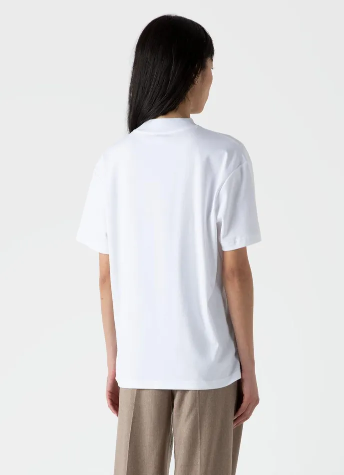Mock Neck Heavyweight Tshirt White Women SUNSPEL Tshirts and Tops