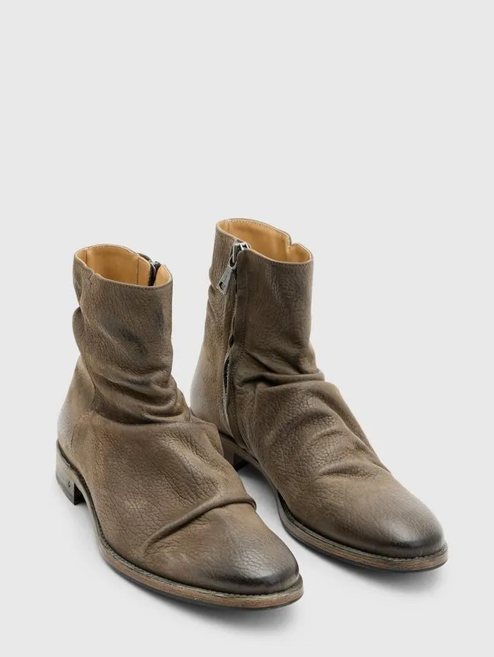 MORRISON SHARPEI BOOT Flat Grey Men John Varvatos Leather Boots