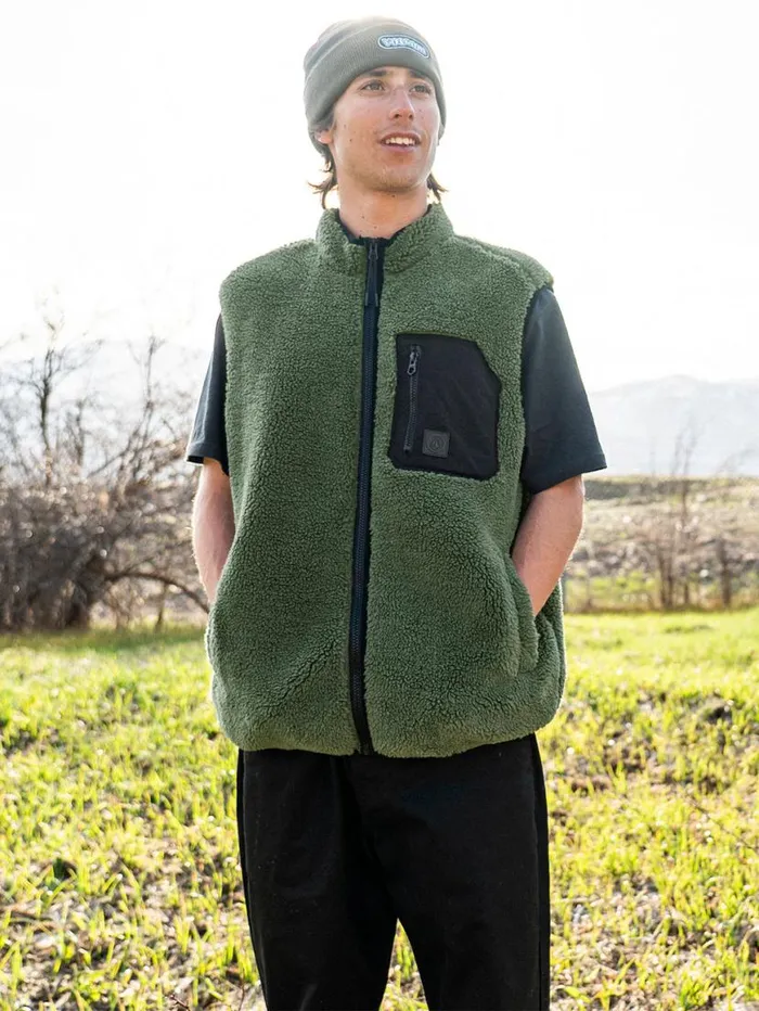 Muzzer Fuzzar Vest 8211 Squadron Green Mens Volcom Hiking