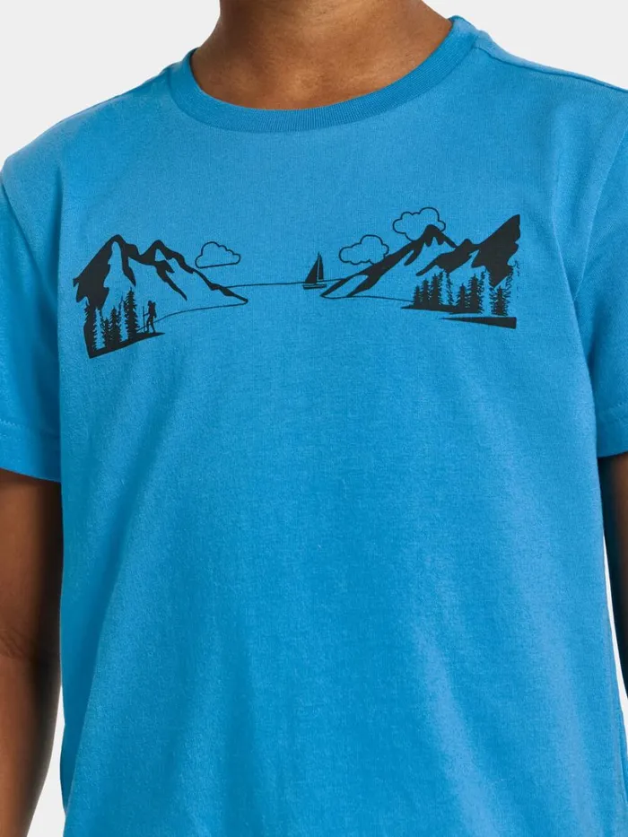 Mynta Kids039 Logo Tshirt Explore 2 Blue Lagoon Kids Didriksons Sweaters and Tshirts