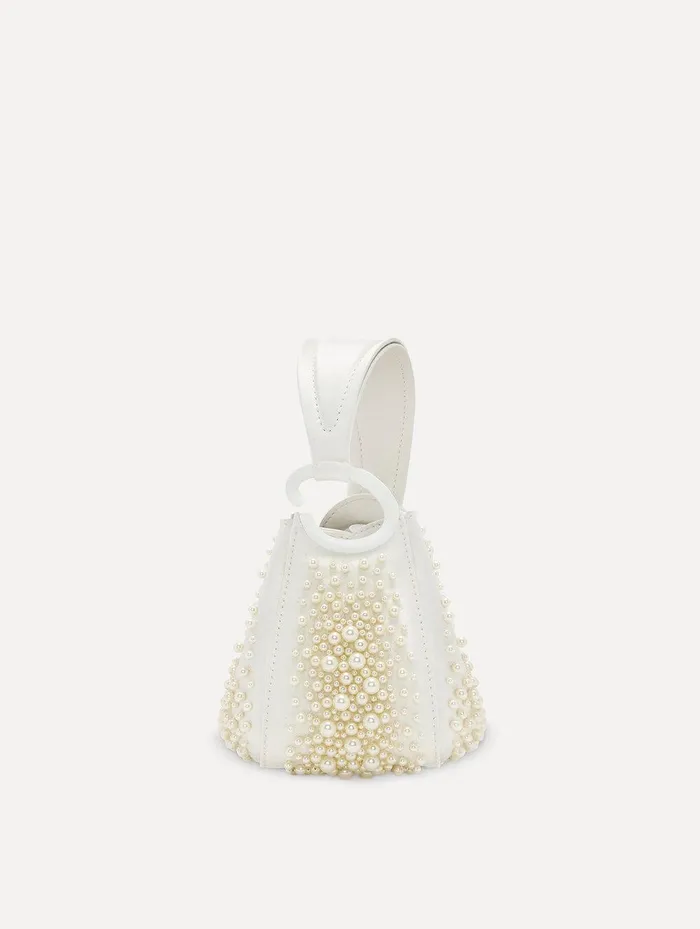 Nano Pearl Embroidered O Handle Bag Pearl Women Oscar De La Renta Handbags Nano Pearl Embroidered O Handle Bag Pearl Women Oscar De La Renta Handbags
