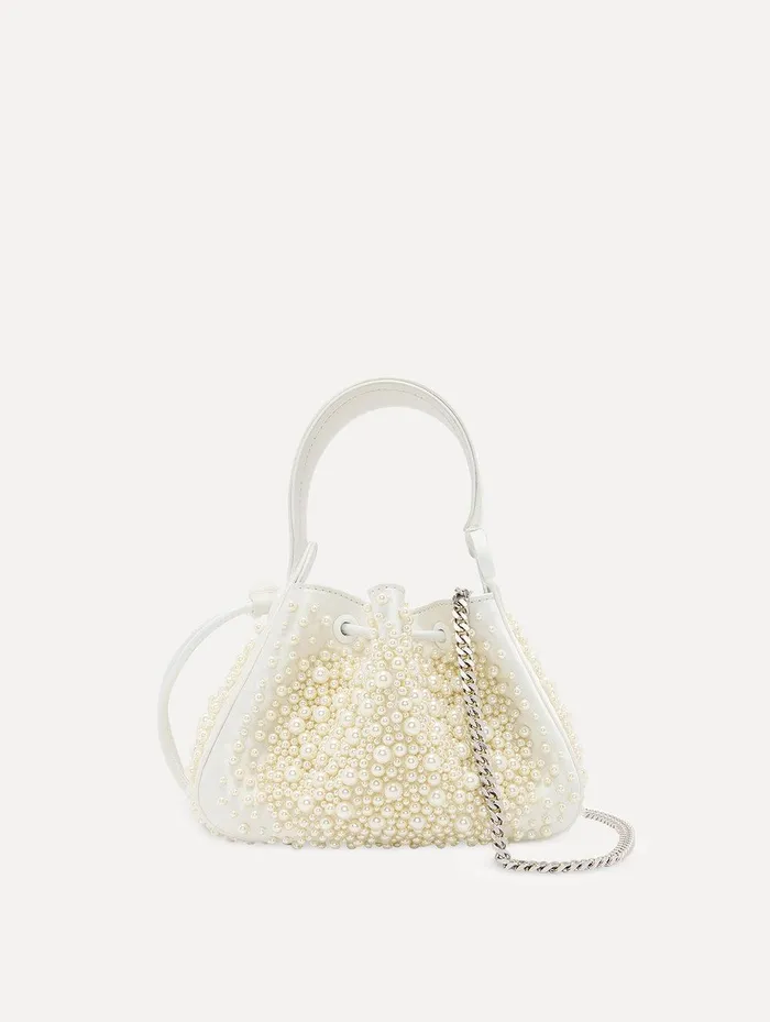 Nano Pearl Embroidered O Handle Bag Pearl Women Oscar De La Renta Handbags Nano Pearl Embroidered O Handle Bag Pearl Women Oscar De La Renta Handbags
