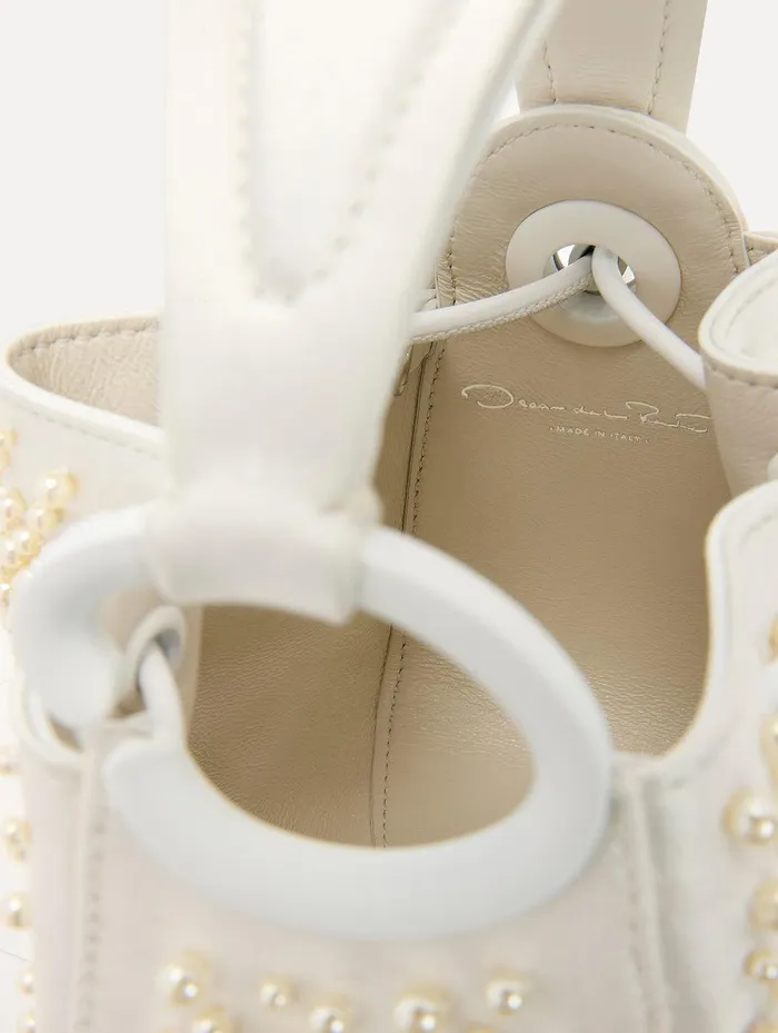 Nano Pearl Embroidered O Handle Bag Pearl Women Oscar De La Renta Handbags Nano Pearl Embroidered O Handle Bag Pearl Women Oscar De La Renta Handbags