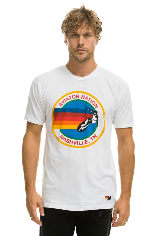 Nashville Tee 8211 White WomenMen Aviator Nation Tees