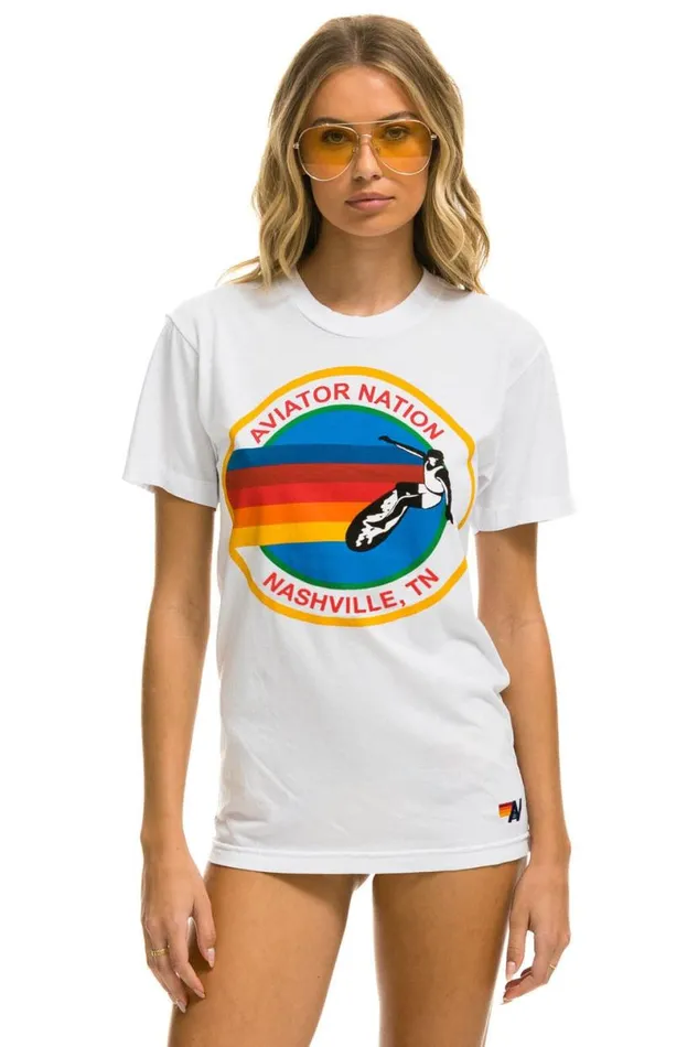 Nashville Tee 8211 White WomenMen Aviator Nation Tees