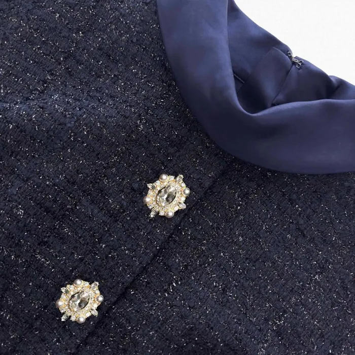 Navy Metallic Boucle Maxi Dress Women Self Portrait Wedding Guest Navy Metallic Boucle Maxi Dress Women Self Portrait Wedding Guest