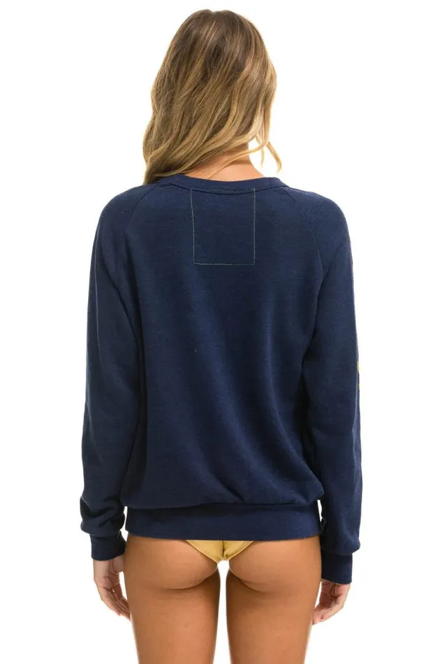 New York City Crew Sweatshirt 8211 Navy WomenMen Aviator Nation Sweatshirts