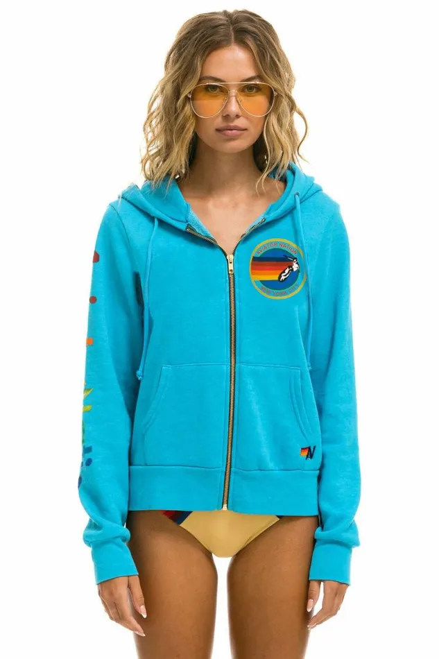 New York City Hoodie 8211 Neon Blue WomenMen Aviator Nation Hoodies