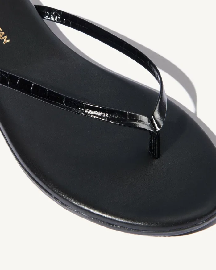 NL X TKEES LEATHER FLIP FLOP Black Women Nili Lotan Belts and Accessories