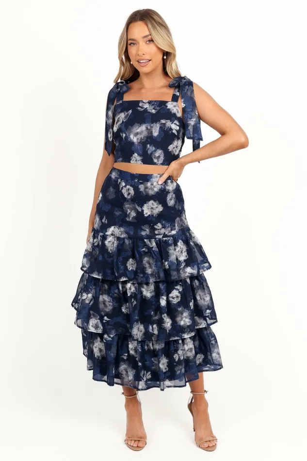 Olivia Two Piece Set Navy Floral Matching Sets Petal and Pup Women